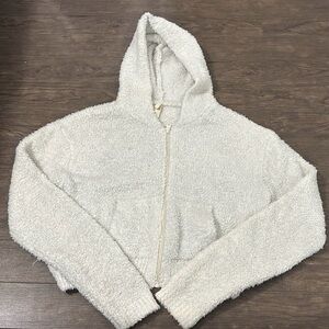 Skims Full Zip Fuzzy Sweater